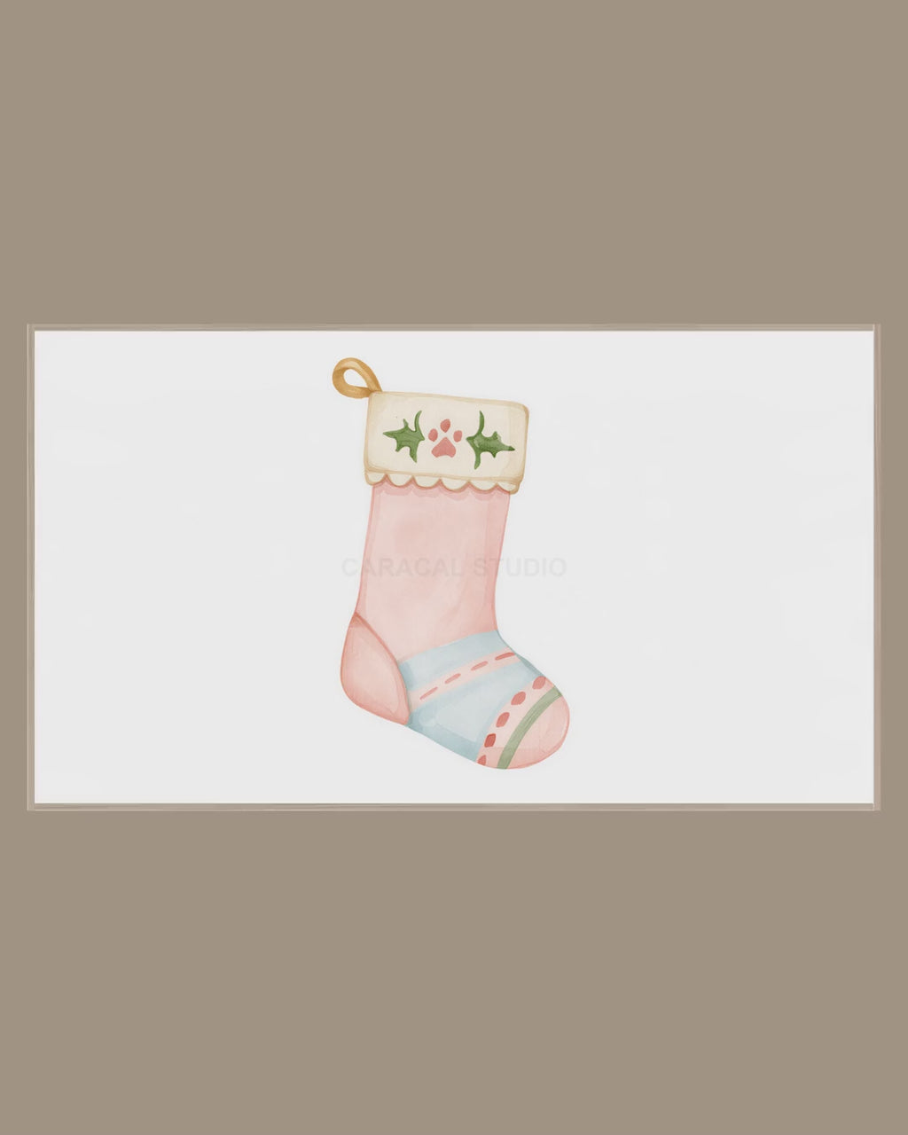 Video of the Paw Print Stocking Frame TV art in a room