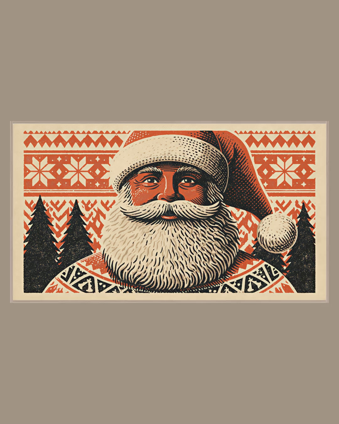 Video of the Nordic Santa Portrait Frame TV art in a room