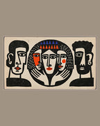 Video of the Crowned Linocut Faces Frame TV art in a room