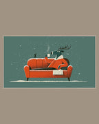 Video of the Cardigan Reindeer Lounge Frame TV art in a room