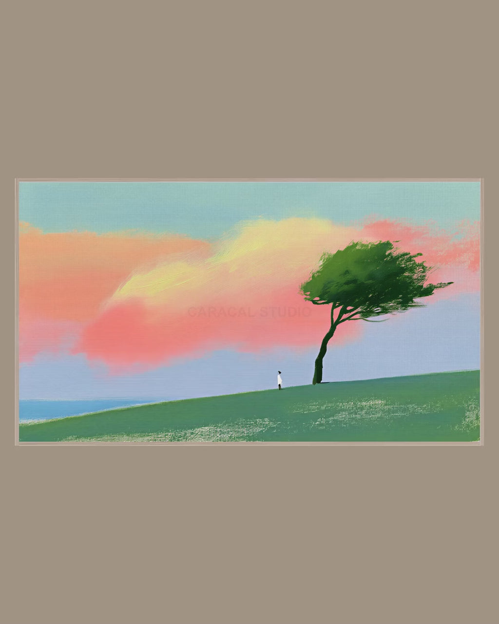 Video of the Windswept Hilltop Tree Frame TV art in a room