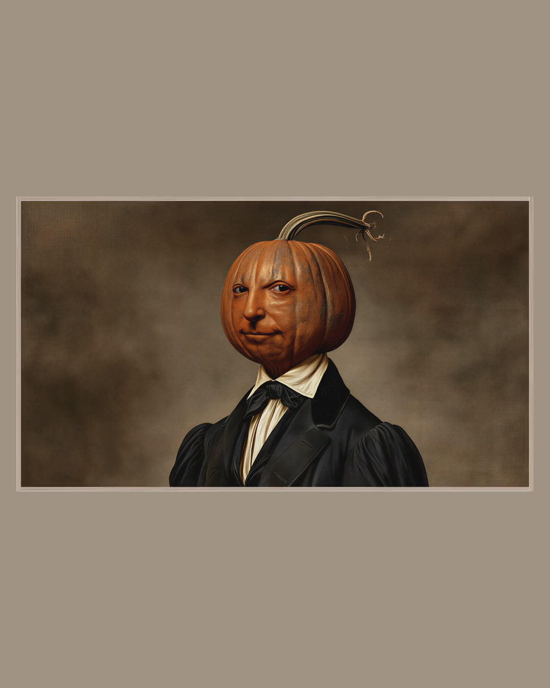Video of the Pumpkin Head Gentleman Frame TV art in a room