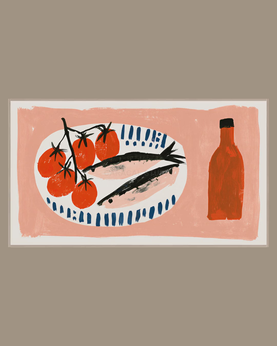 Video of the Sardines and Tomatoes Frame TV art in a room