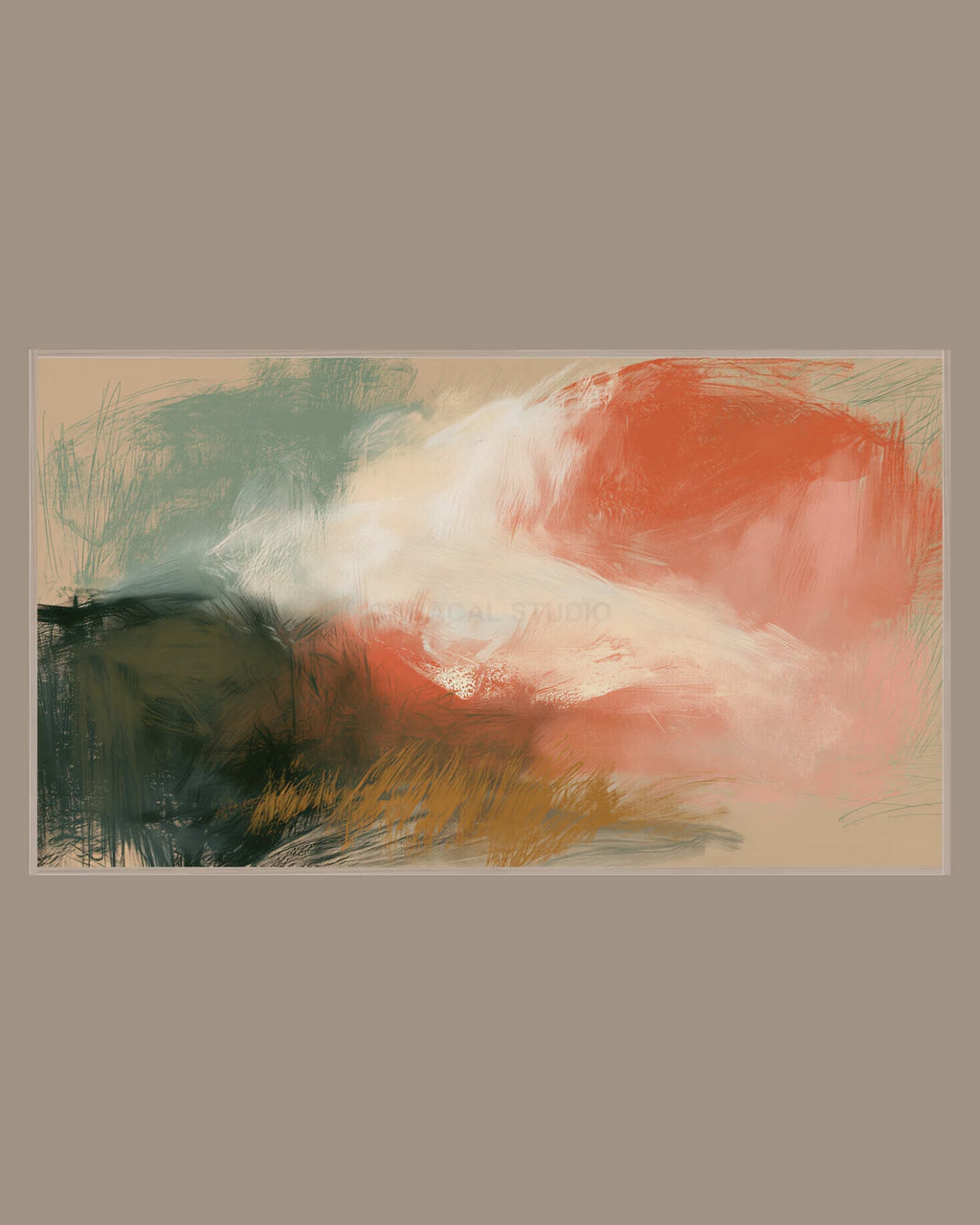 Video of the Terracotta Pastel Hills Frame TV art in a room