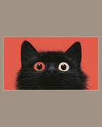 Video of the Coral Black Cat Stare Frame TV art in a room