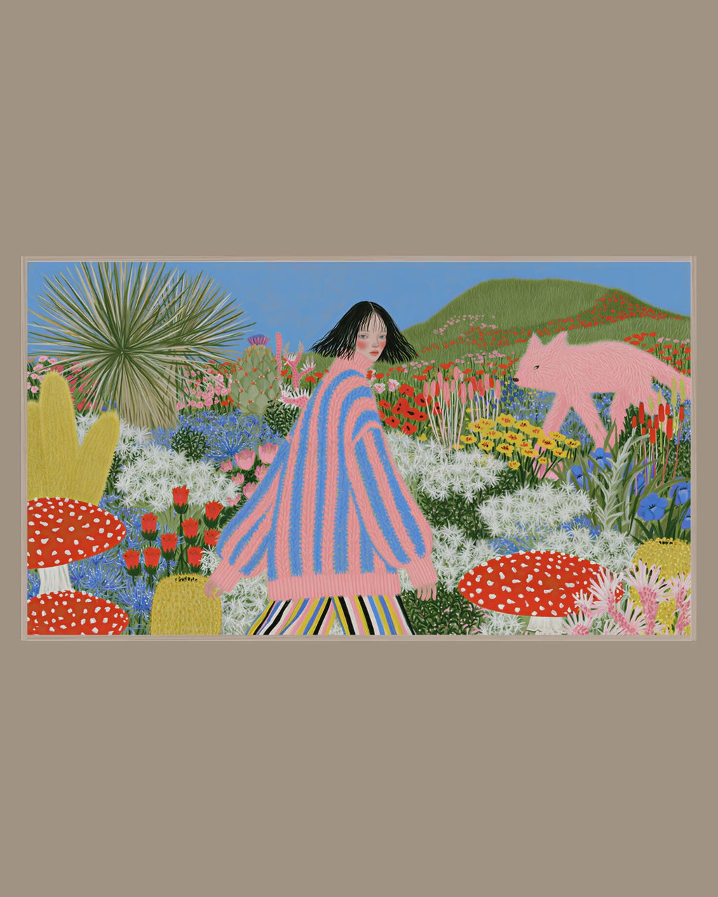 Video of the Pink Fox Garden Walk Frame TV art in a room