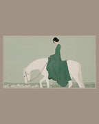 Video of the Green Gown Rider Frame TV art in a room