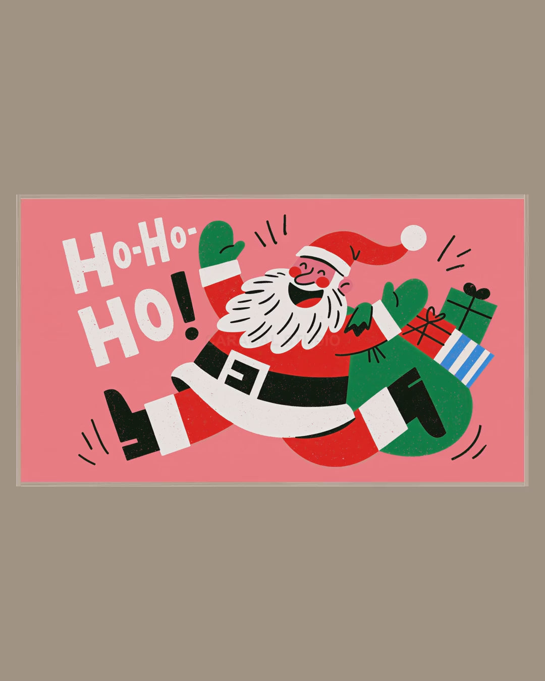Video of the Leaping Santa Frame TV art in a room