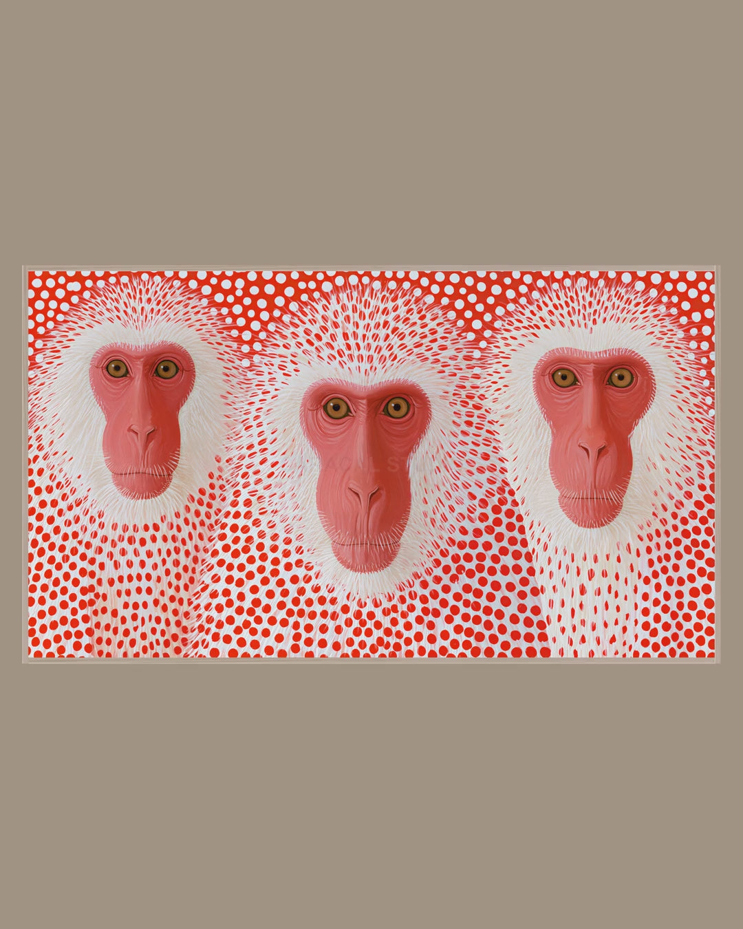 Video of the Polka Dot Snow Monkeys Frame TV art in a room