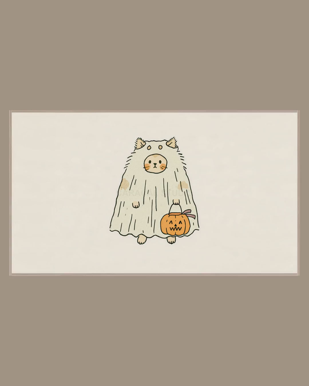 Video of the Ghost Sheet Cat Frame TV art in a room