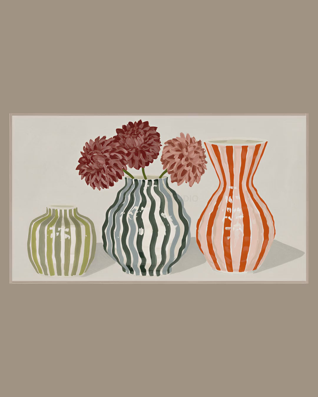 Video of the Striped Vases and Dahlias Frame TV art in a room