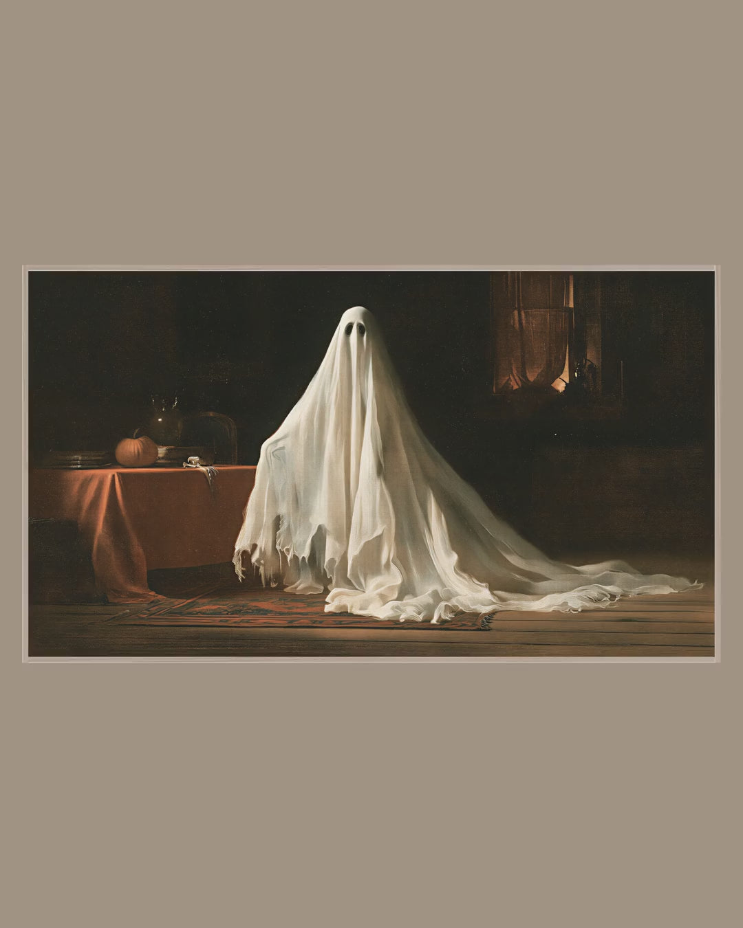 Video of the Candlelit Parlor Ghost Frame TV art in a room