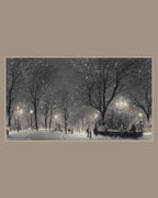 Video of the Snowy Park Lamplight Frame TV art in a room