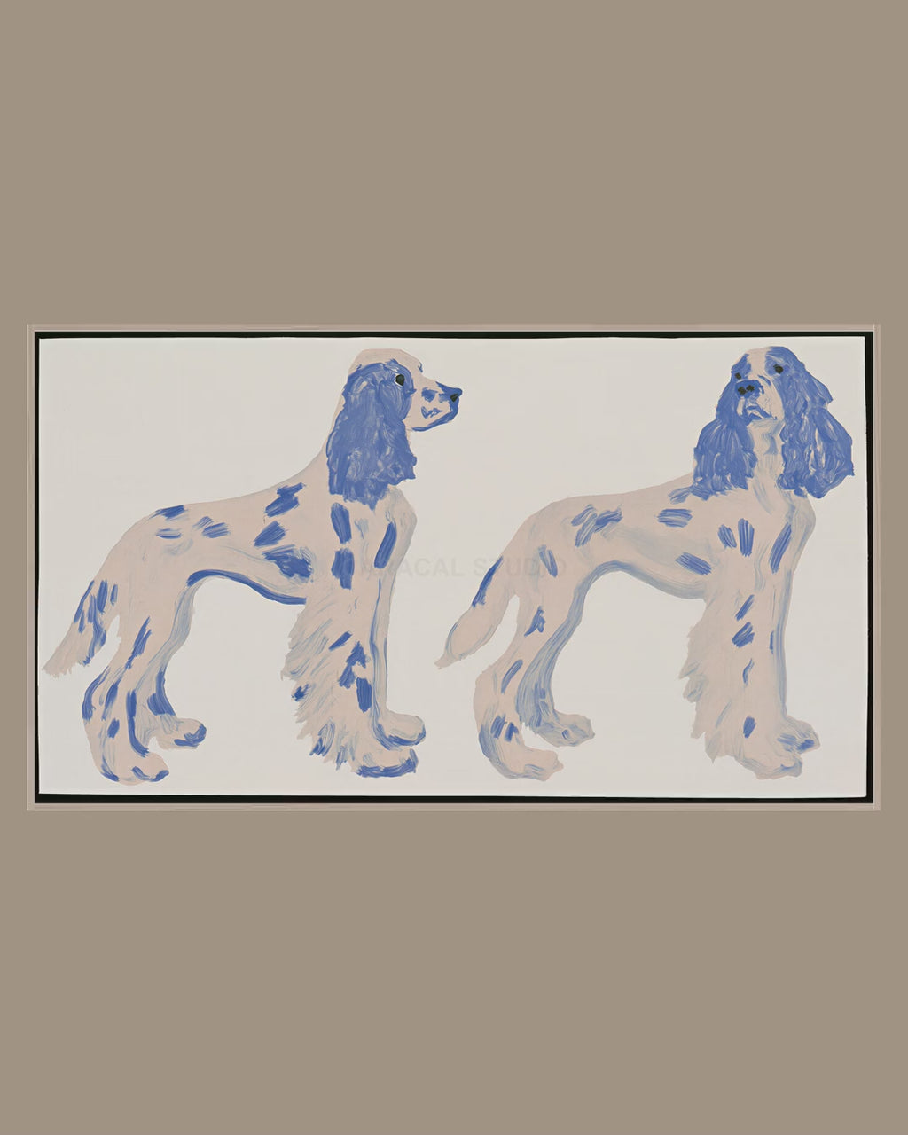 Video of the Blue Spaniel Figurines Frame TV art in a room