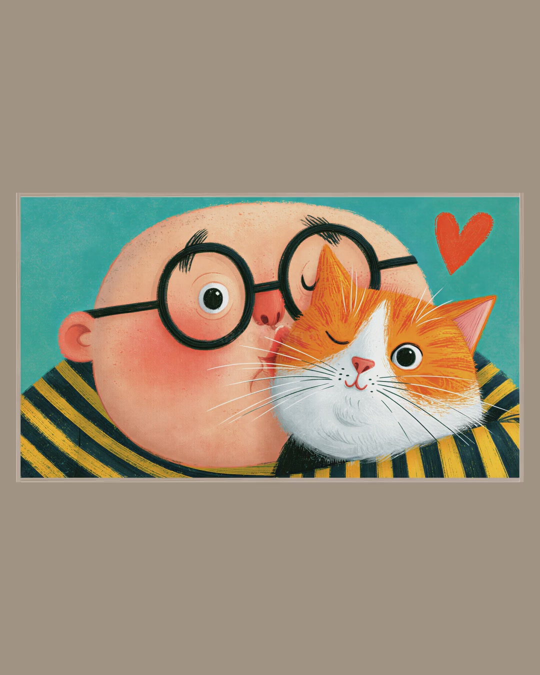 Video of the Cheek to Cheek Cat Frame TV art in a room