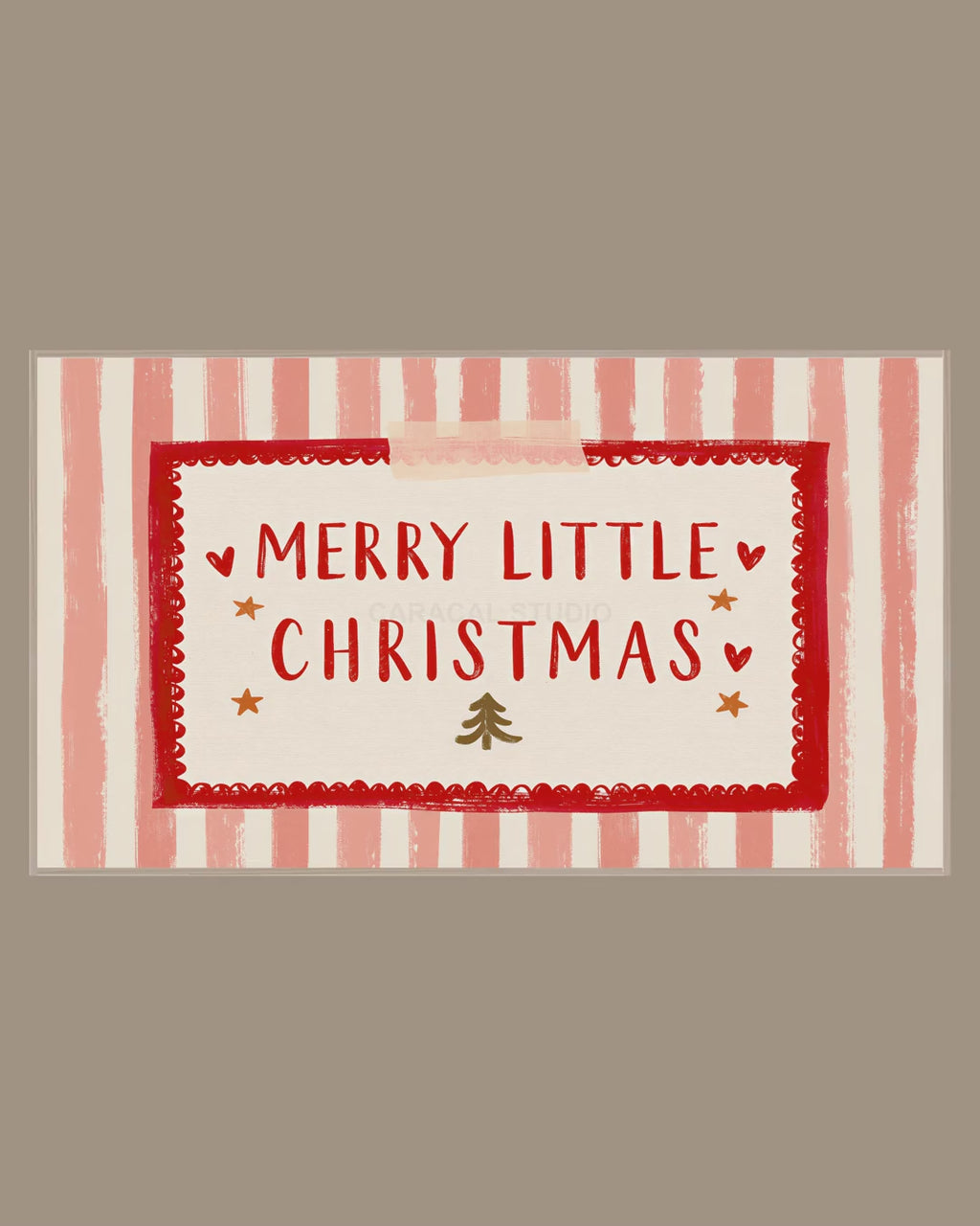 Video of the Merry Little Christmas Frame TV art in a room