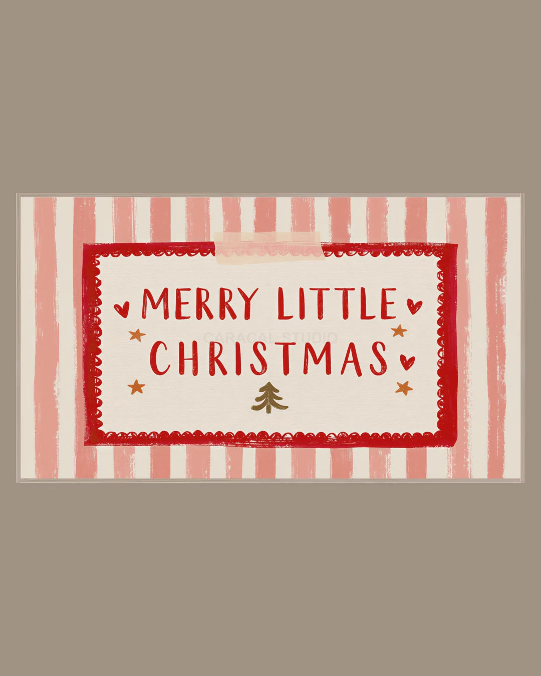 Video of the Merry Little Christmas Frame TV art in a room