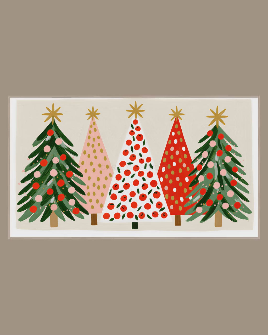 Video of the Gold Star Tree Row Frame TV art in a room