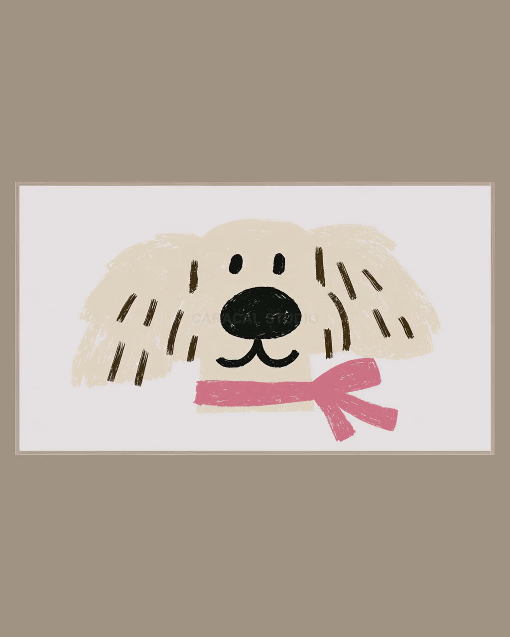 Video of the Pink Scarf Puppy Frame TV art in a room