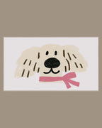 Video of the Pink Scarf Puppy Frame TV art in a room
