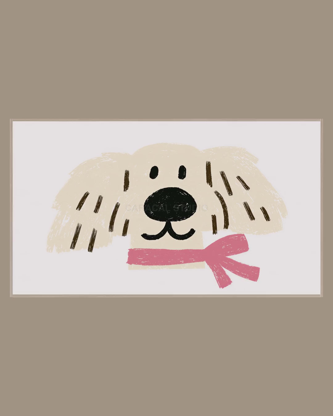 Video of the Pink Scarf Puppy Frame TV art in a room