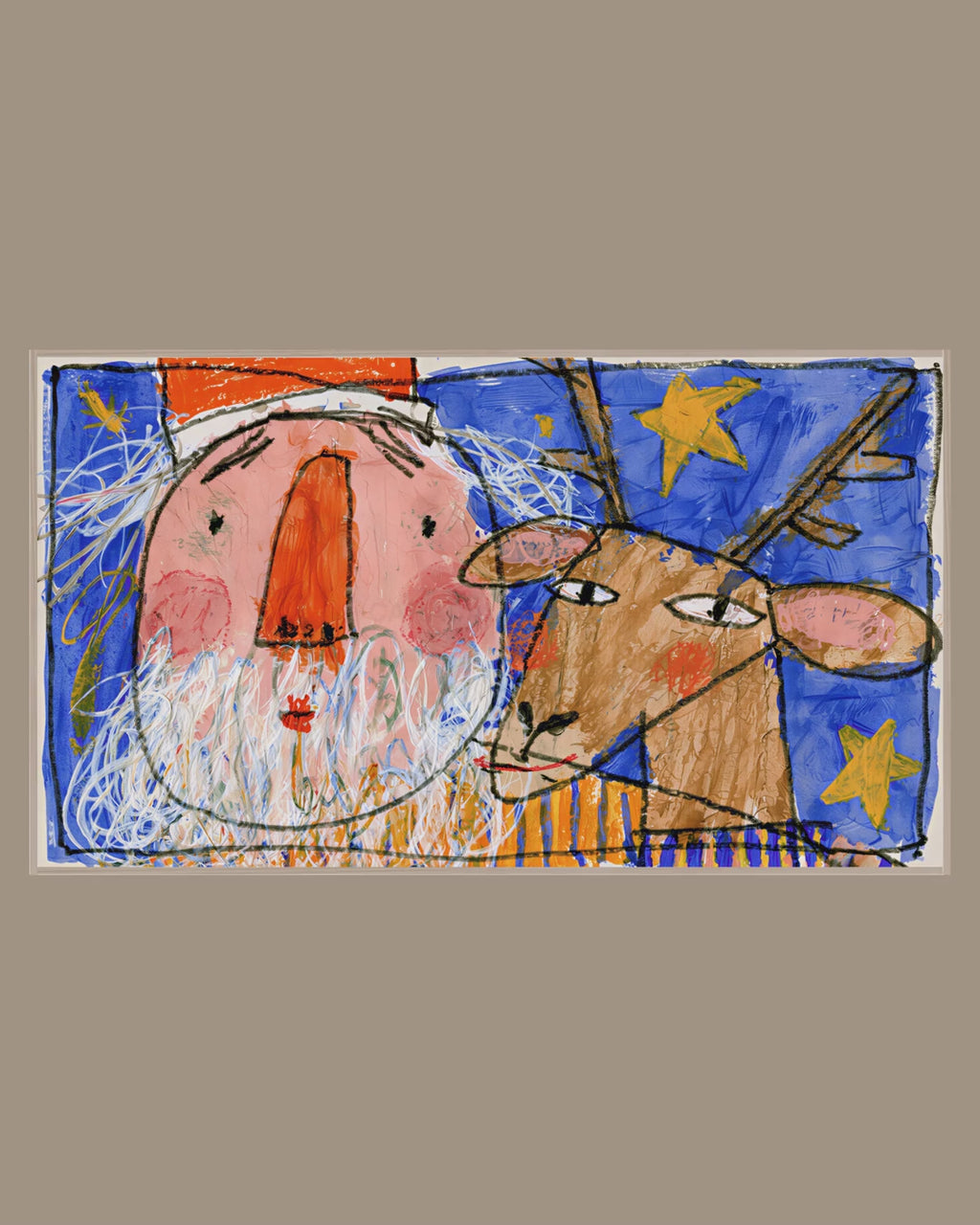 Video of the Crayon Santa and Reindeer Frame TV art in a room