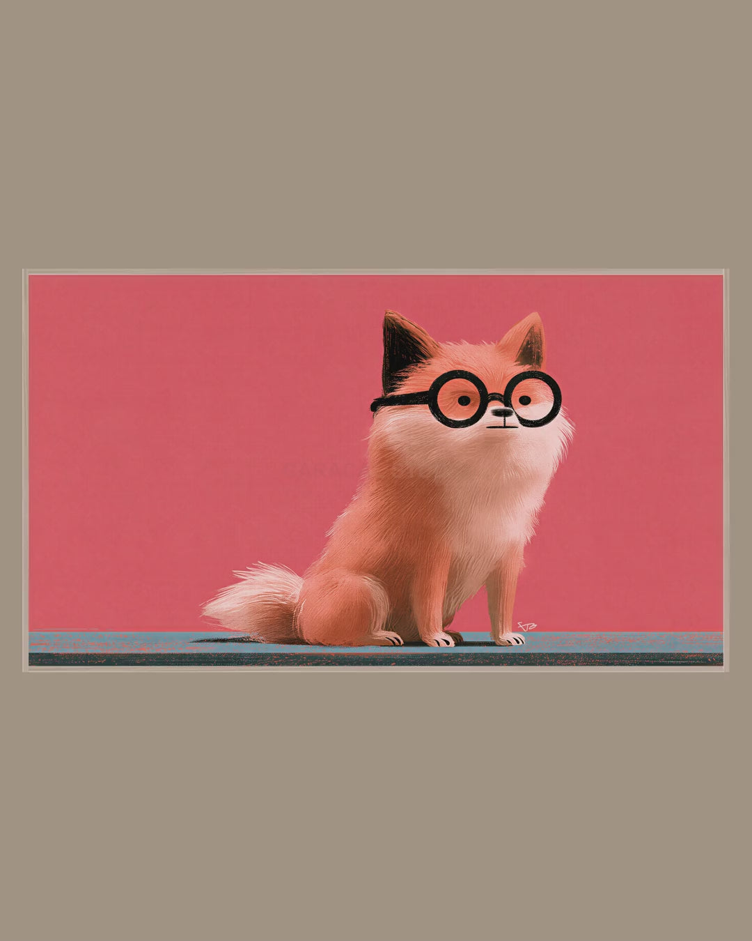 Video of the Serious Pink Pup Frame TV art in a room
