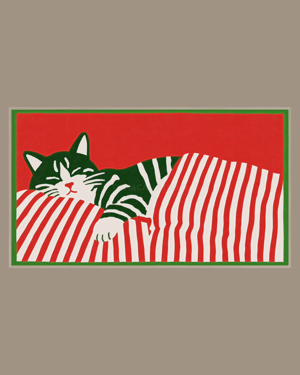 Video of the Candy Stripe Cat Nap Frame TV art in a room