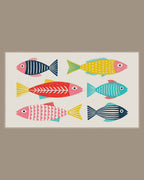 Video of the Linocut Fish Pairs Frame TV art in a room
