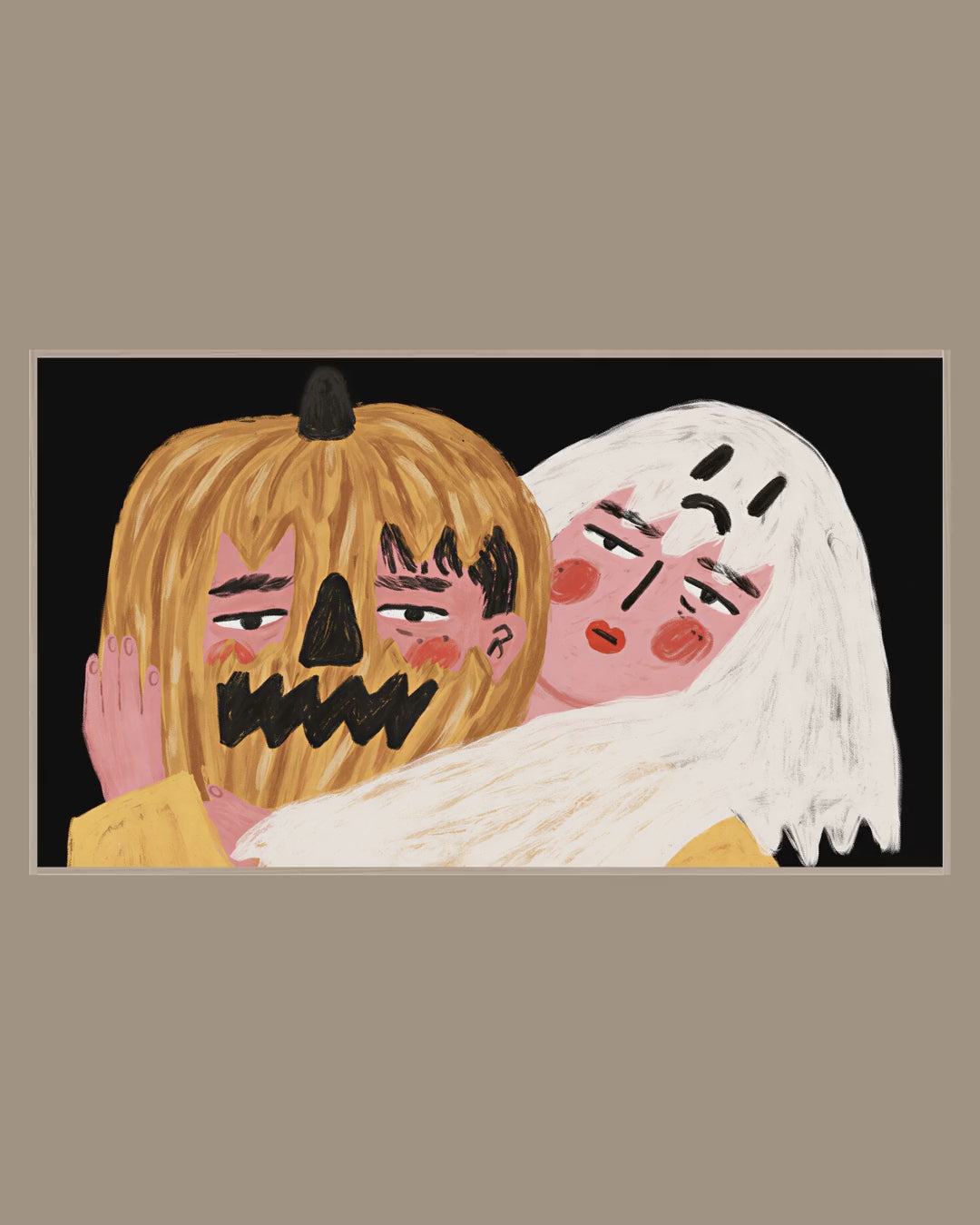 Video of the Sleepy Pumpkin Pals Frame TV art in a room