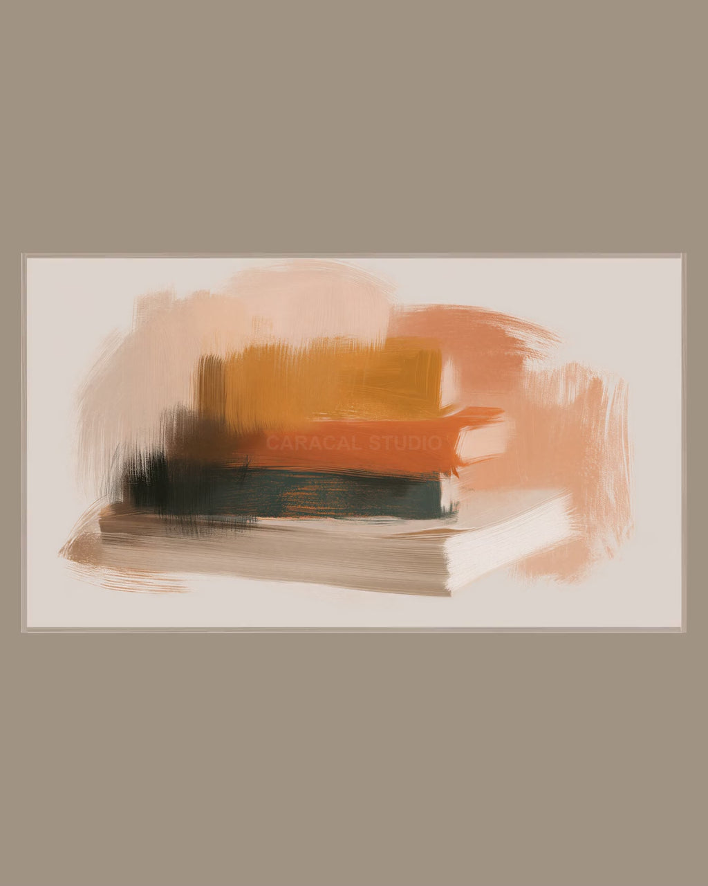 Video of the Painted Book Stack Frame TV art in a room