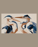 Video of the Crossed Beak Herons Frame TV art in a room