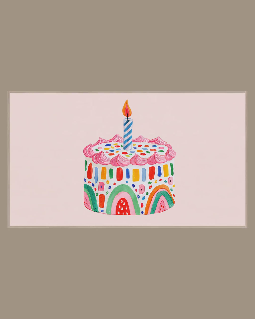 Video of the Rainbow Birthday Cake Frame TV art in a room