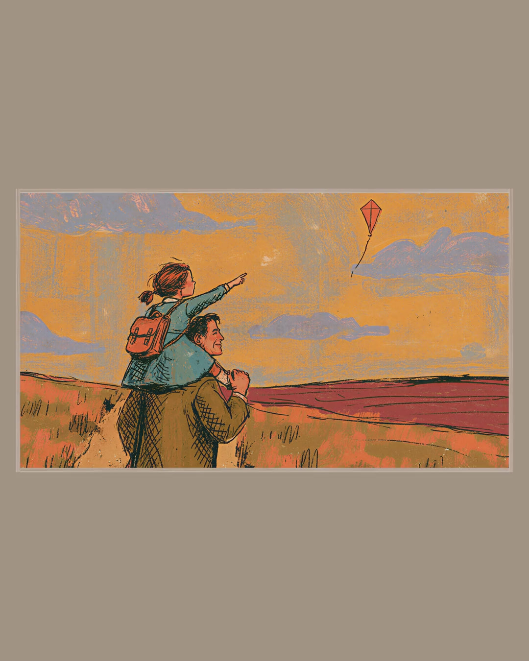 Video of the Father Daughter Kite Frame TV art in a room