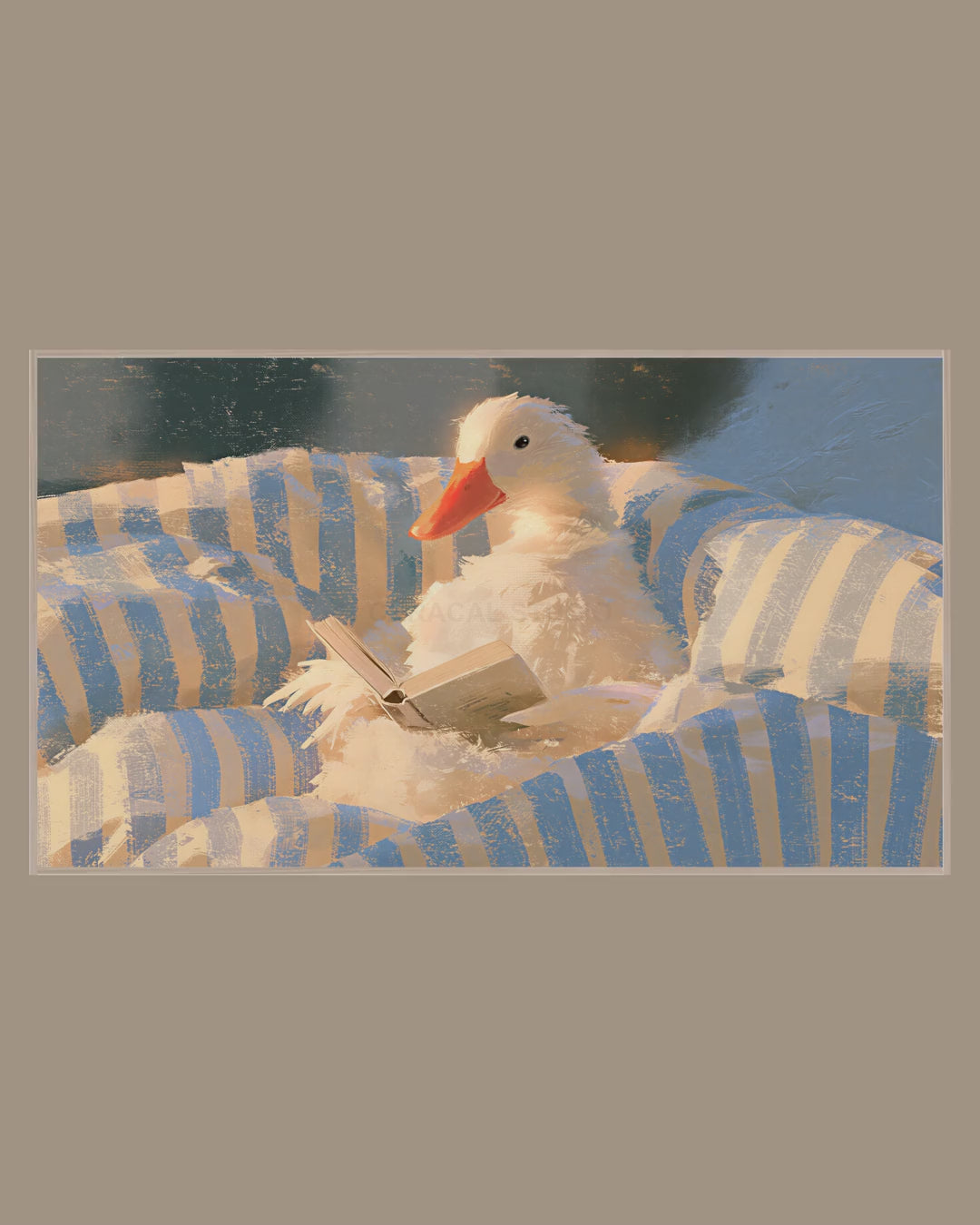 Video of the Bedtime Reading Duck Frame TV art in a room