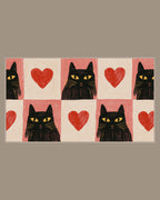 Video of the Checkerboard Cats and Hearts Frame TV art in a room