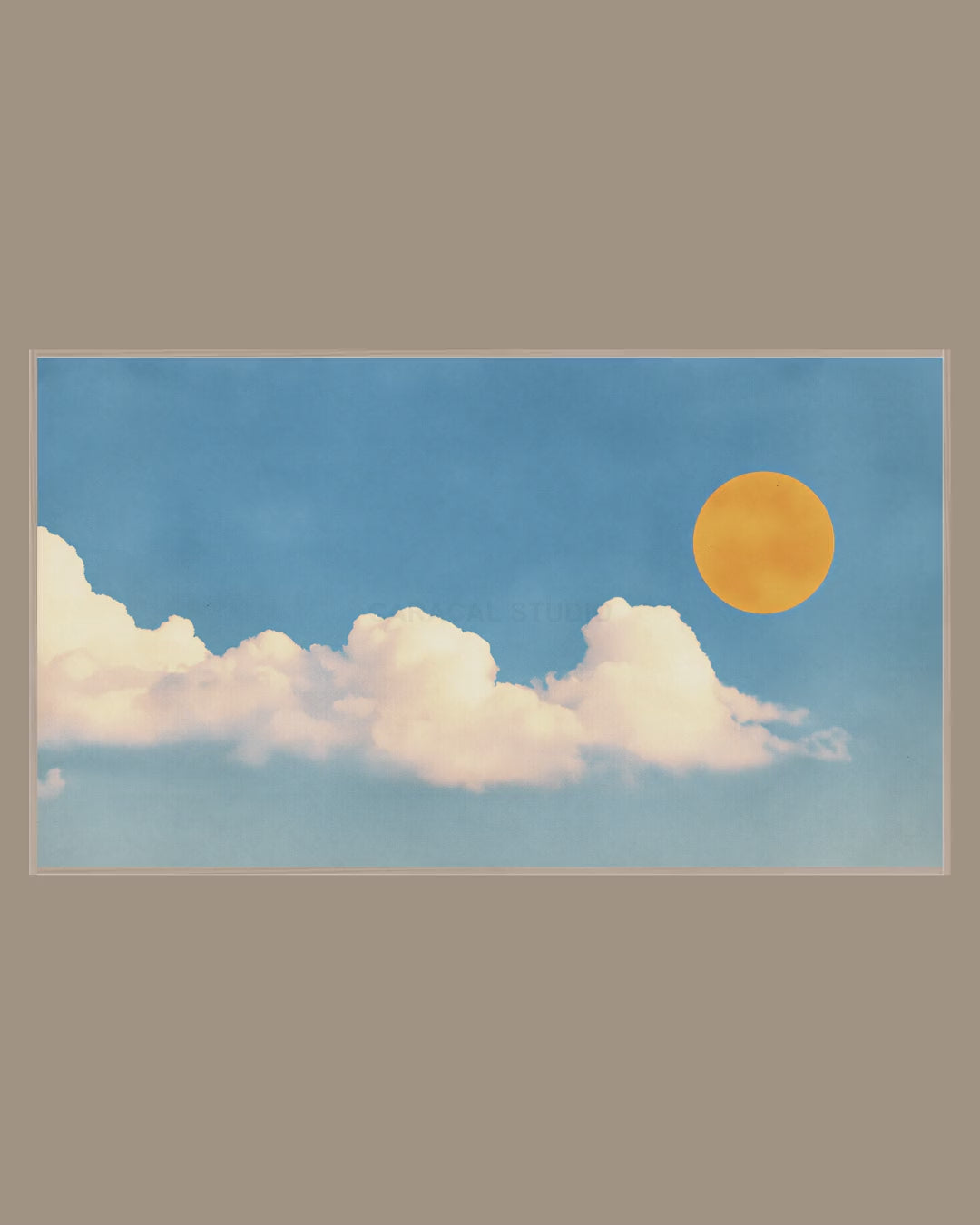 Video of the Sun and Cloud Row Frame TV art in a room