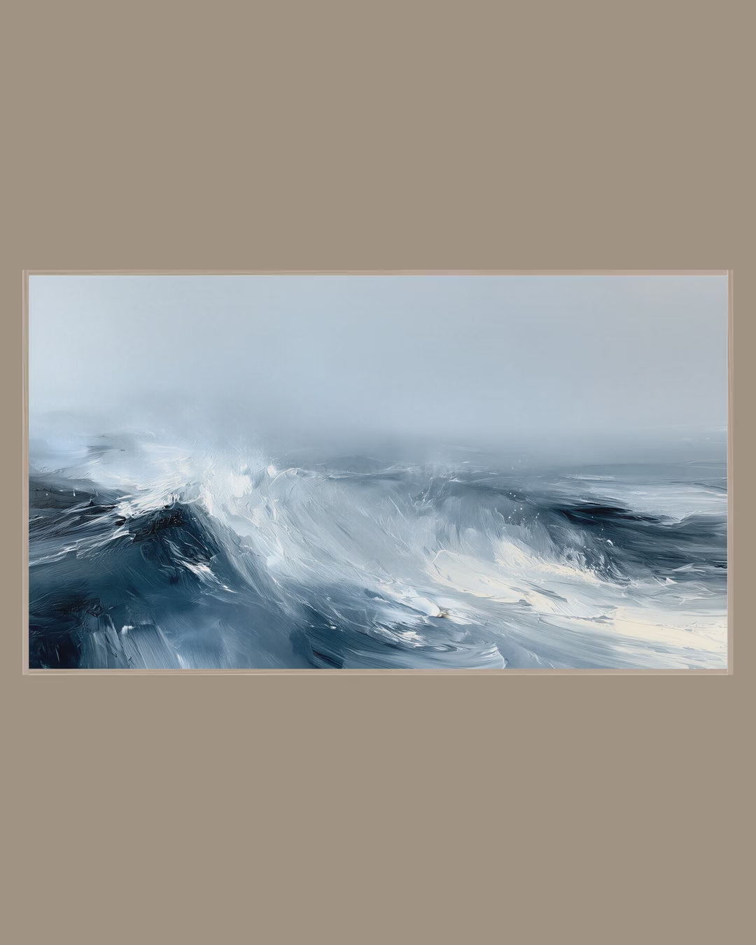 Video of the Misty Stormy Sea Frame TV art in a room