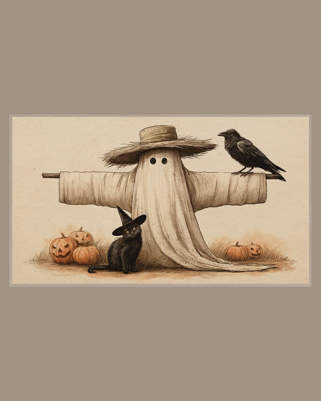 Video of the Straw Hat Scarecrow Frame TV art in a room