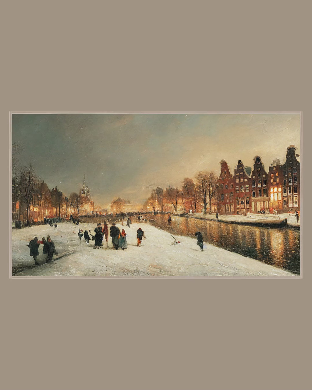 Video of the Amsterdam Canal Dusk Frame TV art in a room