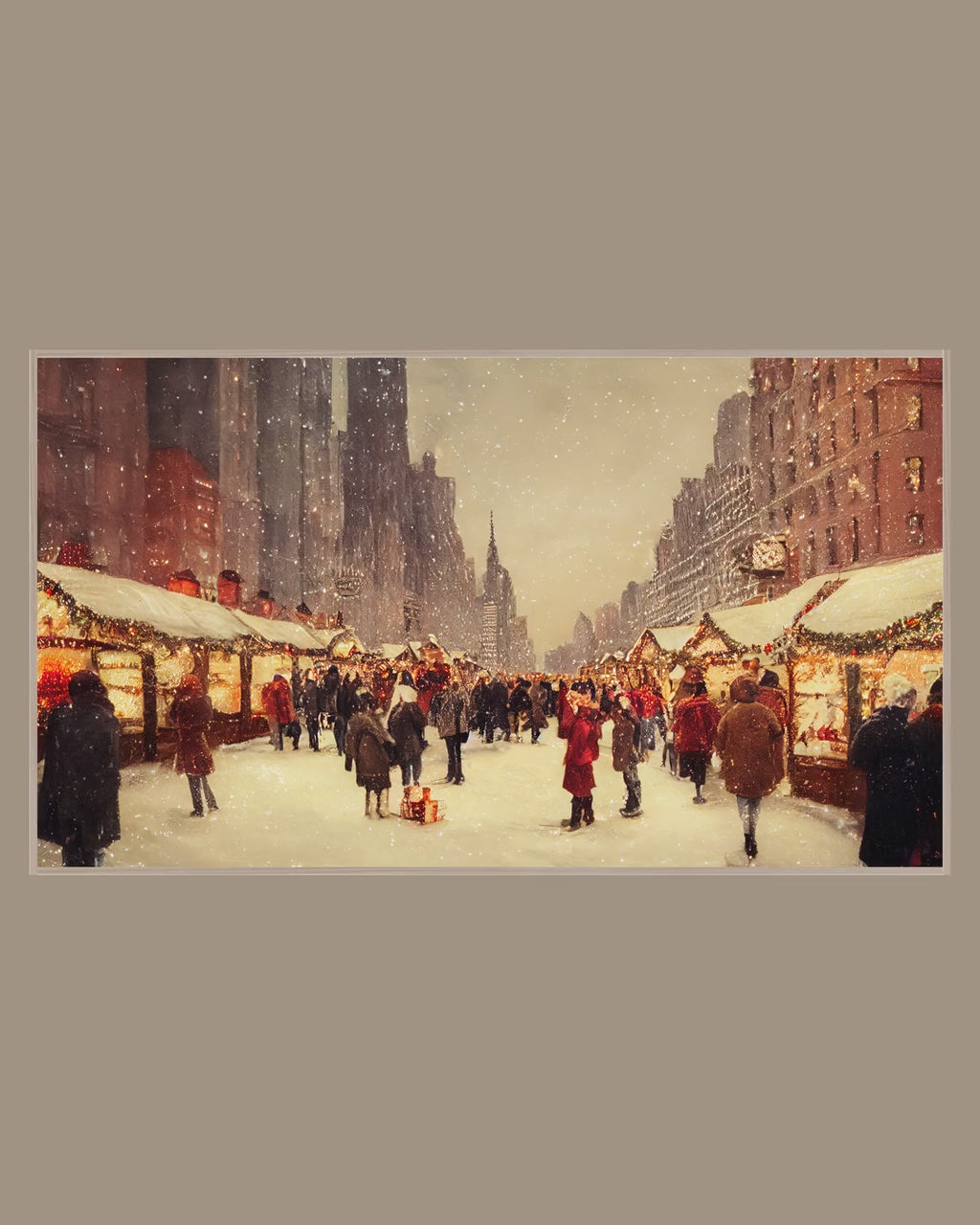 Video of the New York Winter Market Frame TV art in a room