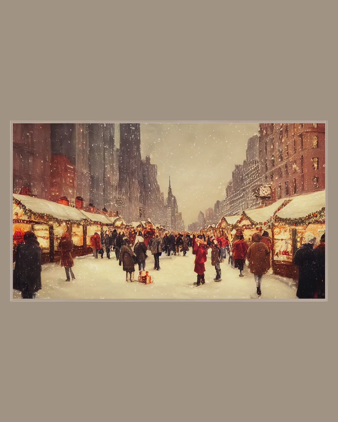 Video of the New York Winter Market Frame TV art in a room