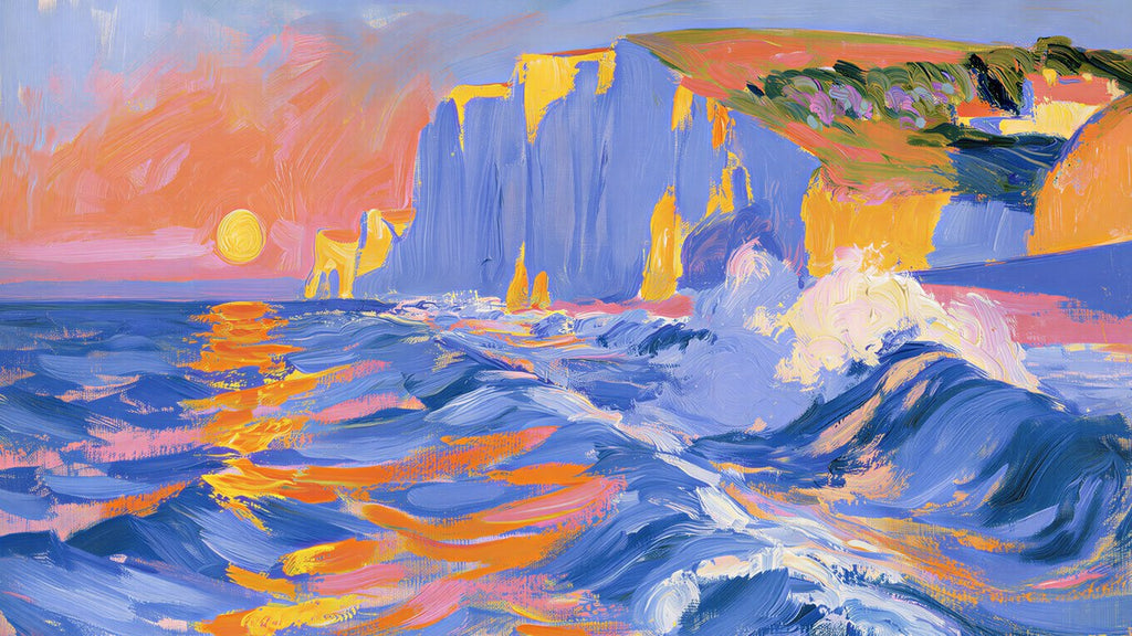 Sunset Chalk Cliffs artwork