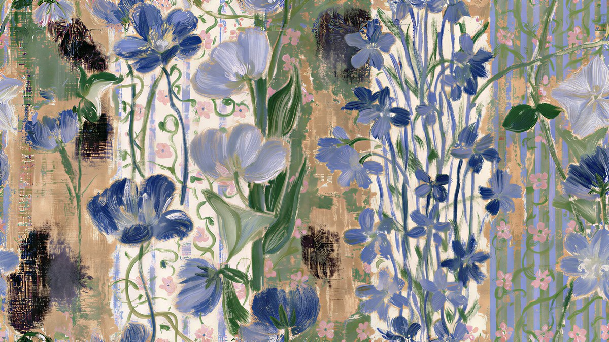 Faded Blue Florals artwork