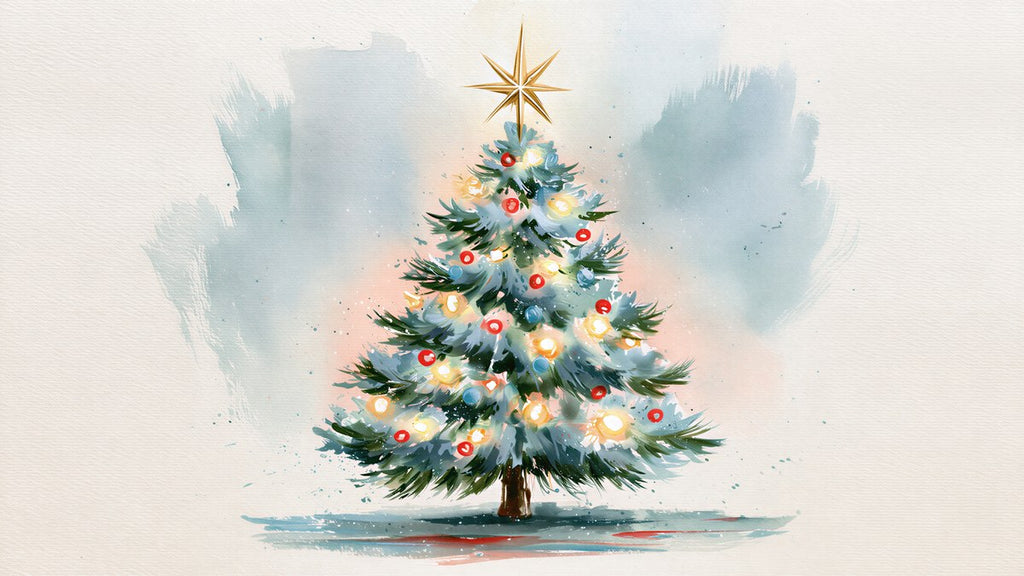 Watercolor Tree and Star artwork
