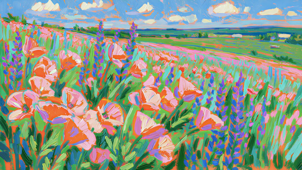 Poppy Lupine Field artwork