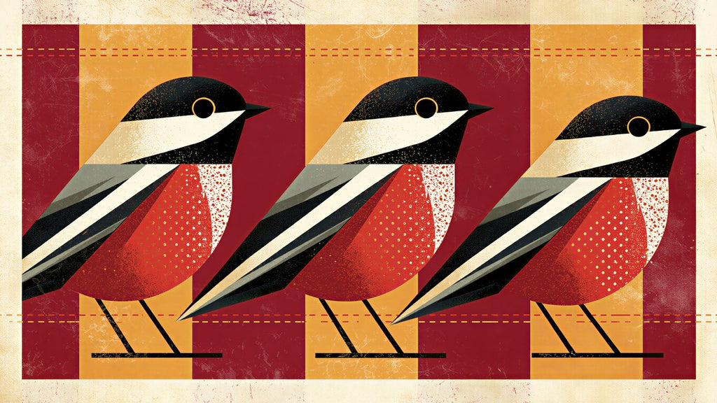 Geometric Bird Trio artwork