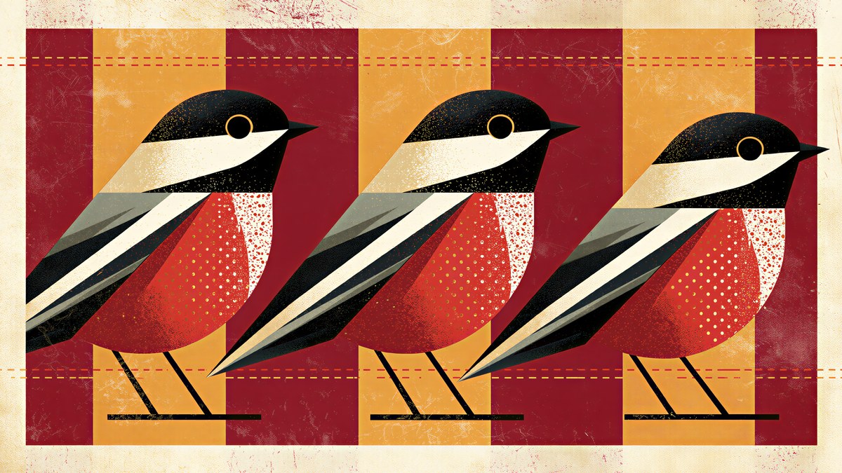 Geometric Bird Trio artwork