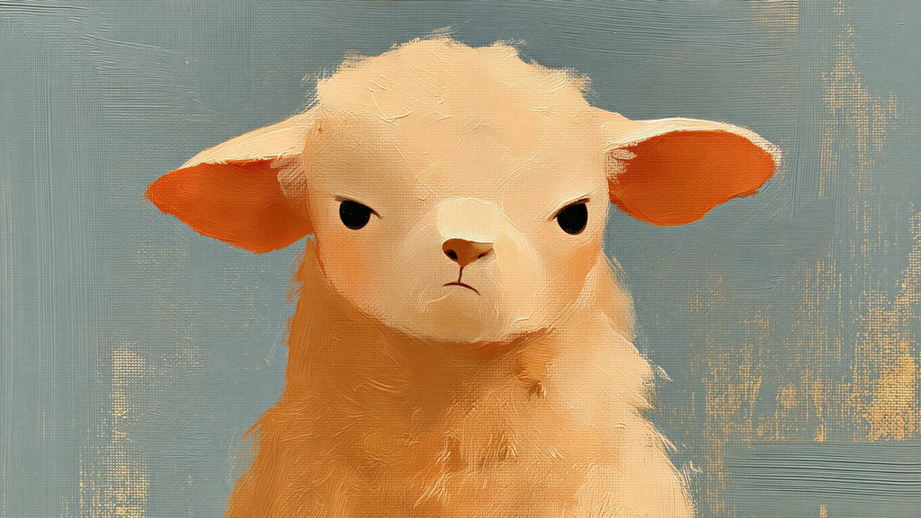 Grumpy Peach Lamb artwork