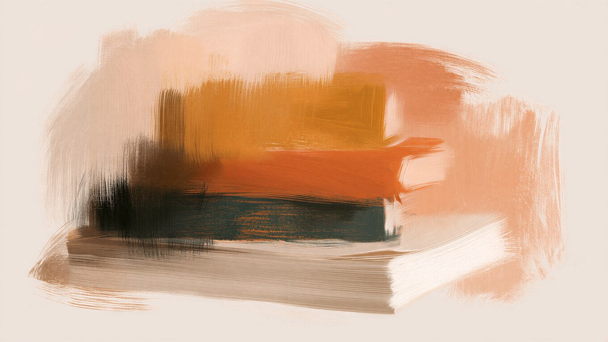 Painted Book Stack artwork